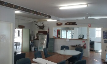 A photo the inside of the club house after it was repainted