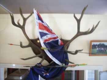 A photo of the The New Zealand flag signed by Massey Club members